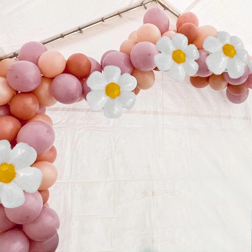 Daisy Balloon Garland Party Decorations with 106 Pastel Balloons and Flower Accents for Boho Bridal Showers, Birthdays, and Girl Baby Showers