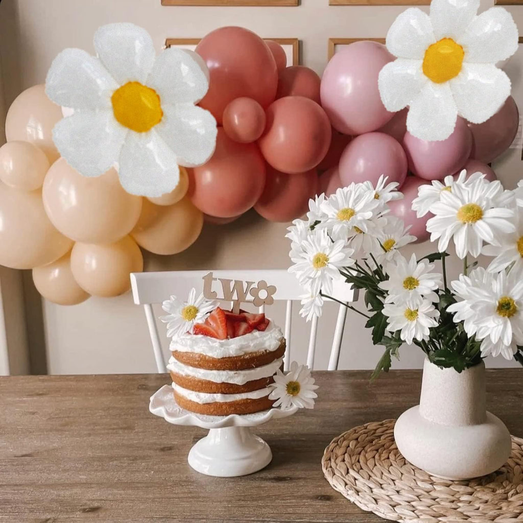 Daisy Balloon Garland Party Decorations with 106 Pastel Balloons and Flower Accents for Boho Bridal Showers, Birthdays, and Girl Baby Showers