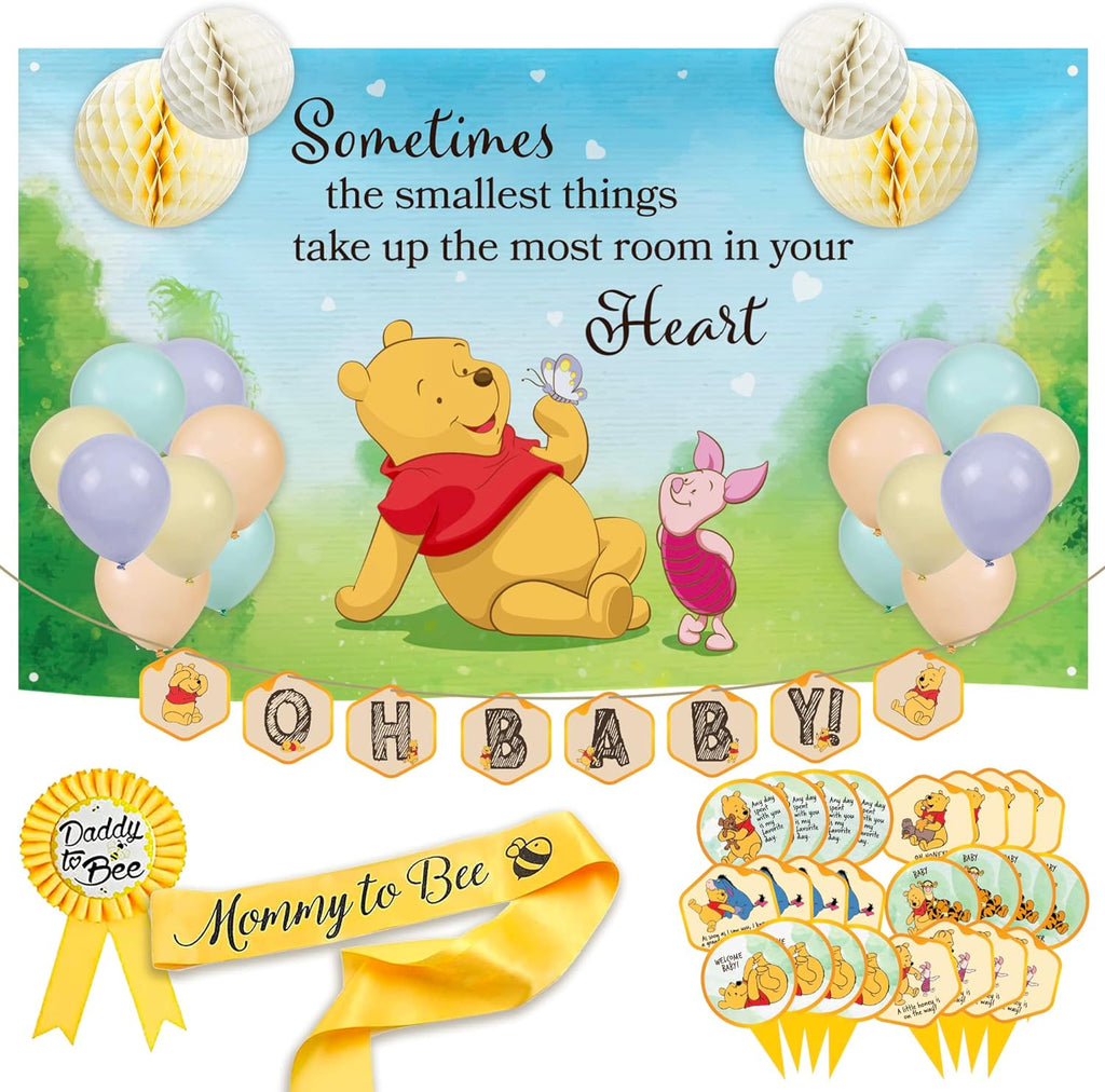 Classic Winnie the Pooh Baby Shower Decorations for Girl or Boy Baby showers and Gender Reveal Parties