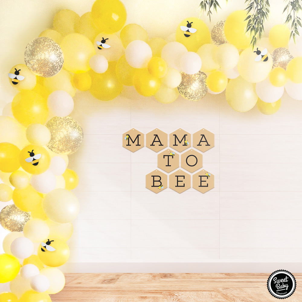 Sweet Baby Co. Lemon Bumble Bee Baby Shower Decor Decorations with Honey  Yellow Balloon Garland Arch Kit, Mama to Bee Banner, Bumblebee Themed  Gender