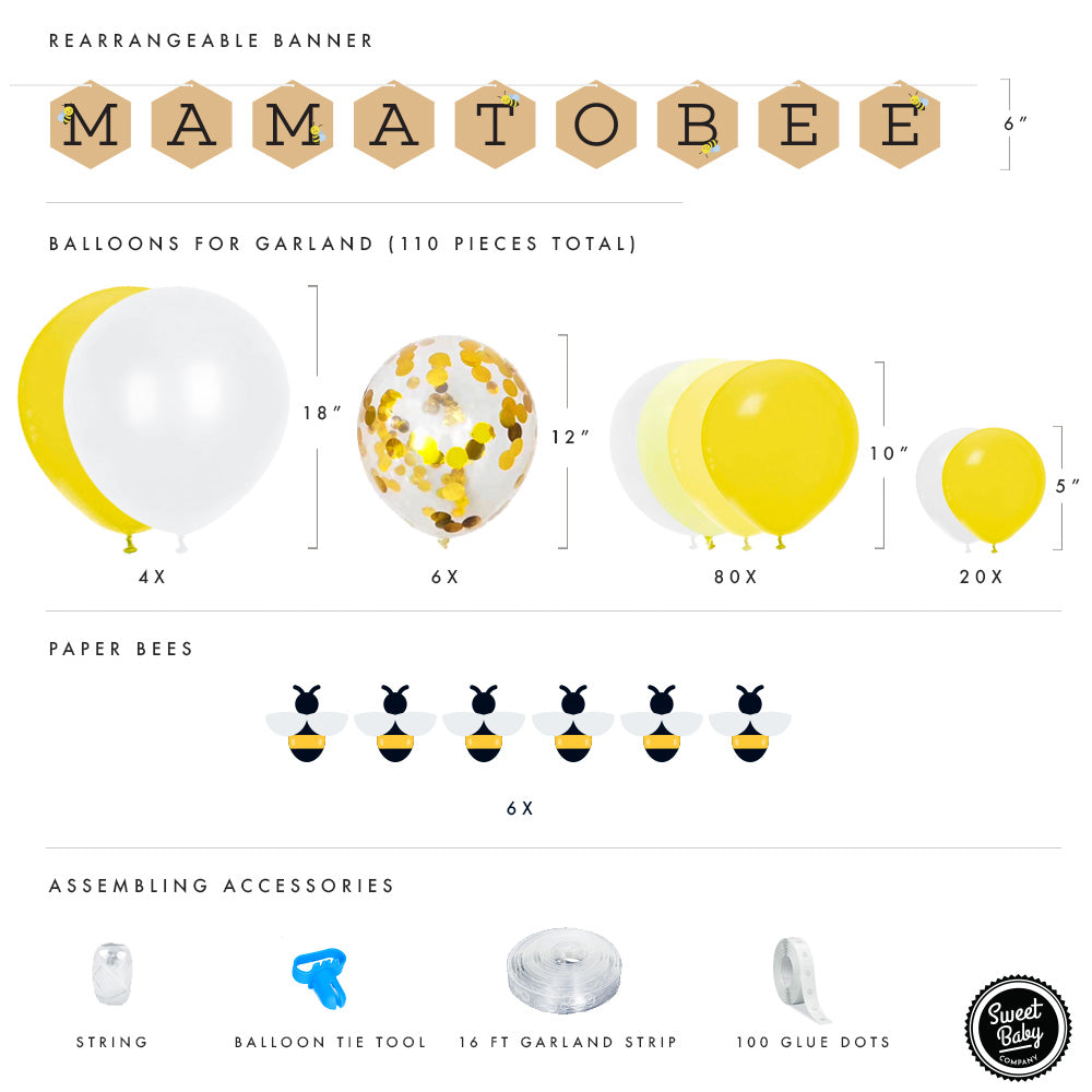 Mama To Bee Baby Shower Kit | Bumblebee Party Decorations