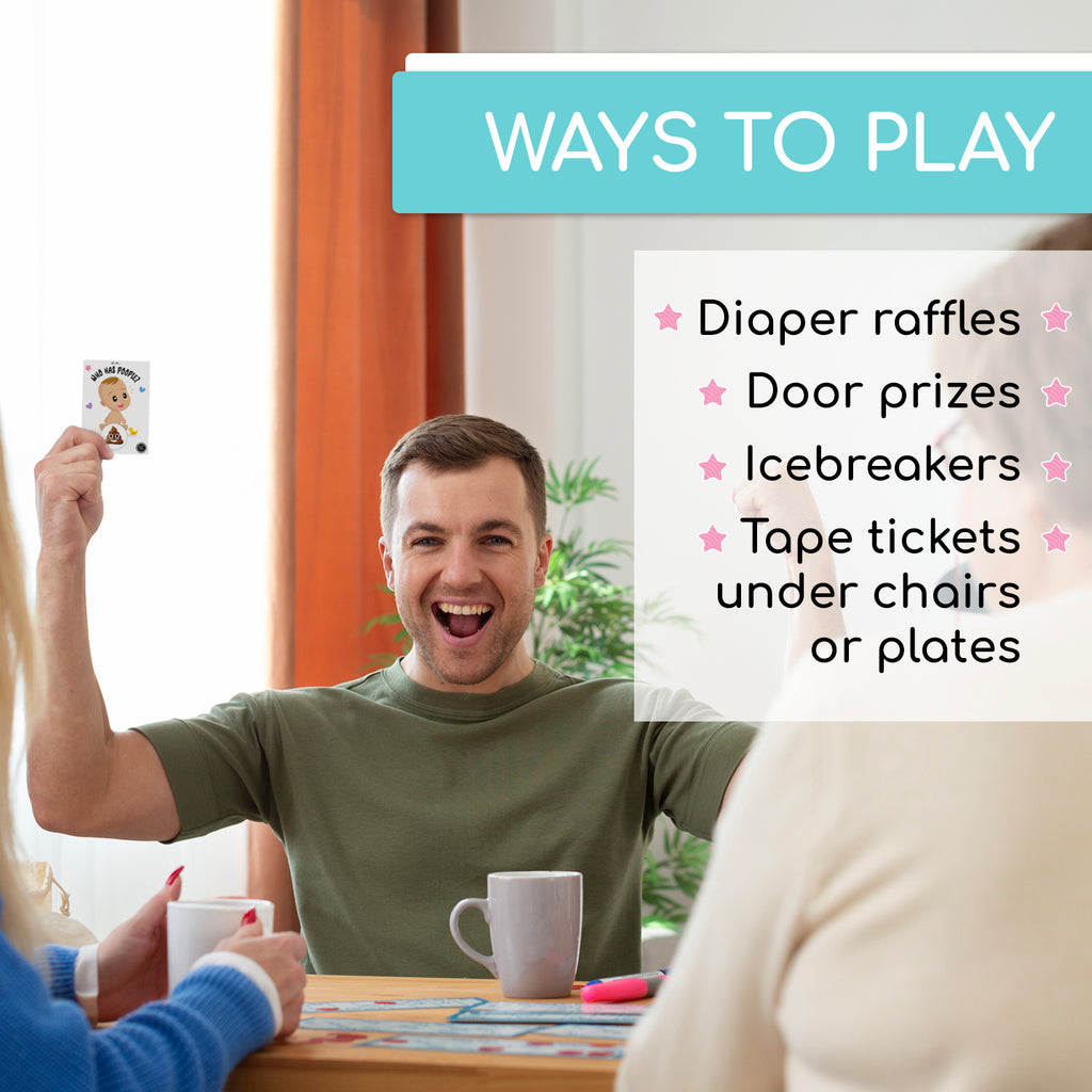 Hilarious Baby Shower Games Funny Scratch Off Poopie Game 30 Pack Boy Girl for Fun Party Prizes Gifts Winners Raffle Gender Reveal Guests Activities