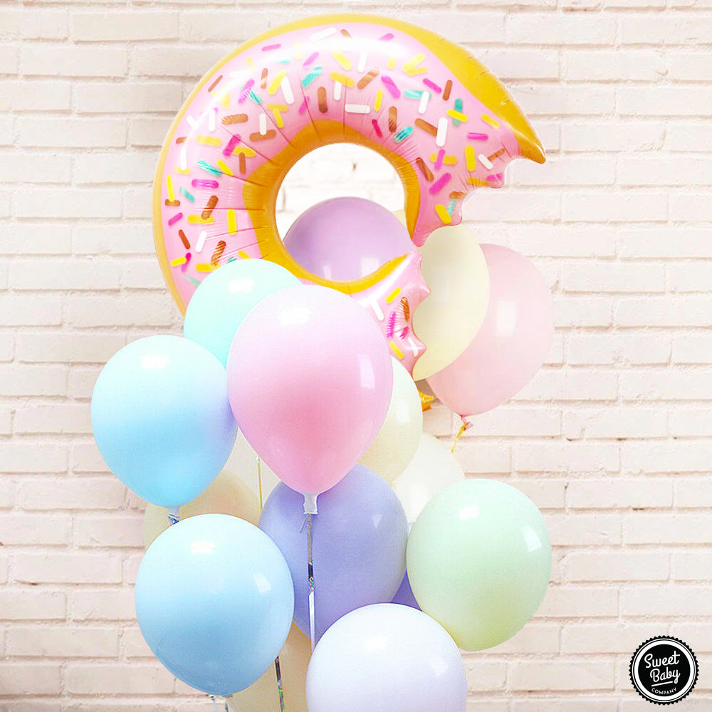 Donut Sprinkle Baby Shower Decorations with Lanterns, Balloons, Honeycomb Balls, and Confetti for Boy or Girl Baby Showers, Gender Reveals, and Birthdays