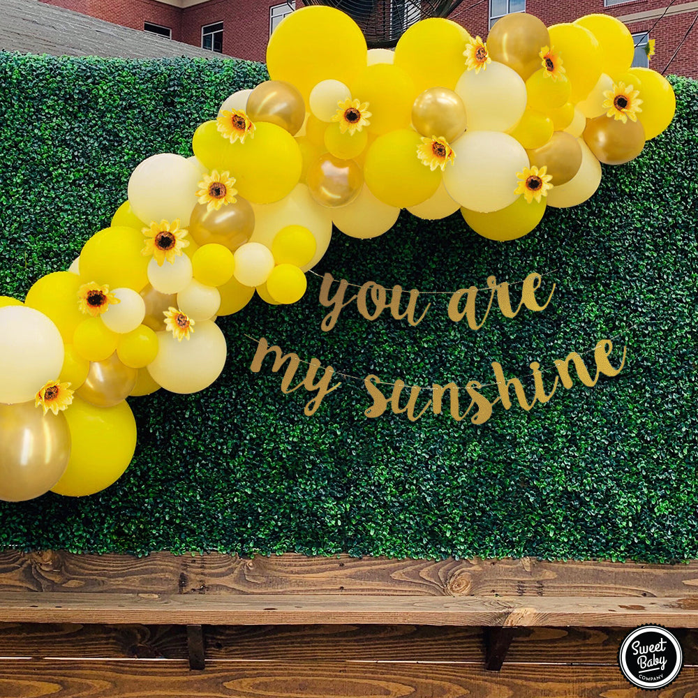 Sweet Baby Co. Sunflower Baby Shower Decorations for Girl or Boy Sunflower Balloon Garland Arch Kit