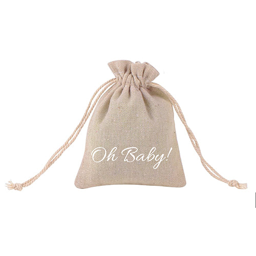 Sweet Baby Co. Baby Shower Favors for 20 Guests Oh Baby Party Favor Bags for Guest Bulk, Girls or Boys Gender Neutral Gender Reveal Prizes, Fall Games for Boy Girl, Muslin Bags for Bottles Letters